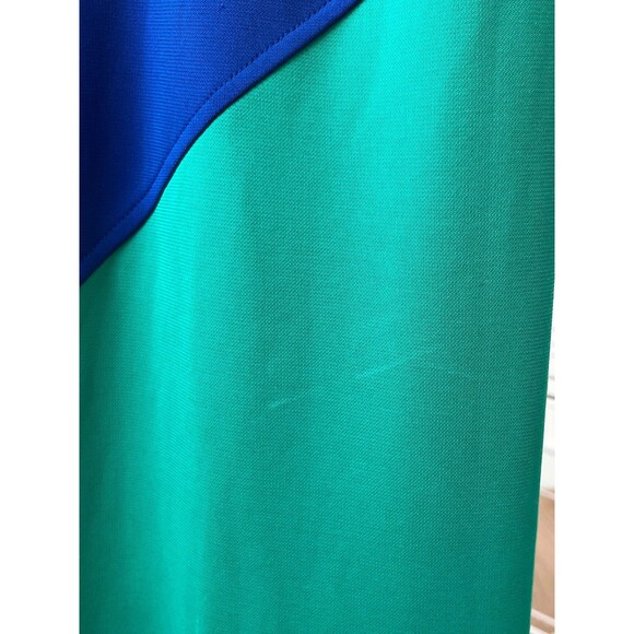 BCBGMaxAzria Petite Dress Colorblock Short Sleeve Stretch Black Green Blue XSP - Picture 5 of 6